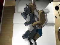 XXX animal banging porn features pair of excited wolves cuddling and fucking